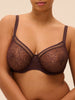 Plunging moulded underwired bra - Dark Brown