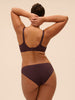 Plunging moulded underwired bra - Dark Brown