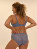 Plunging moulded underwired bra - Chambray Blue