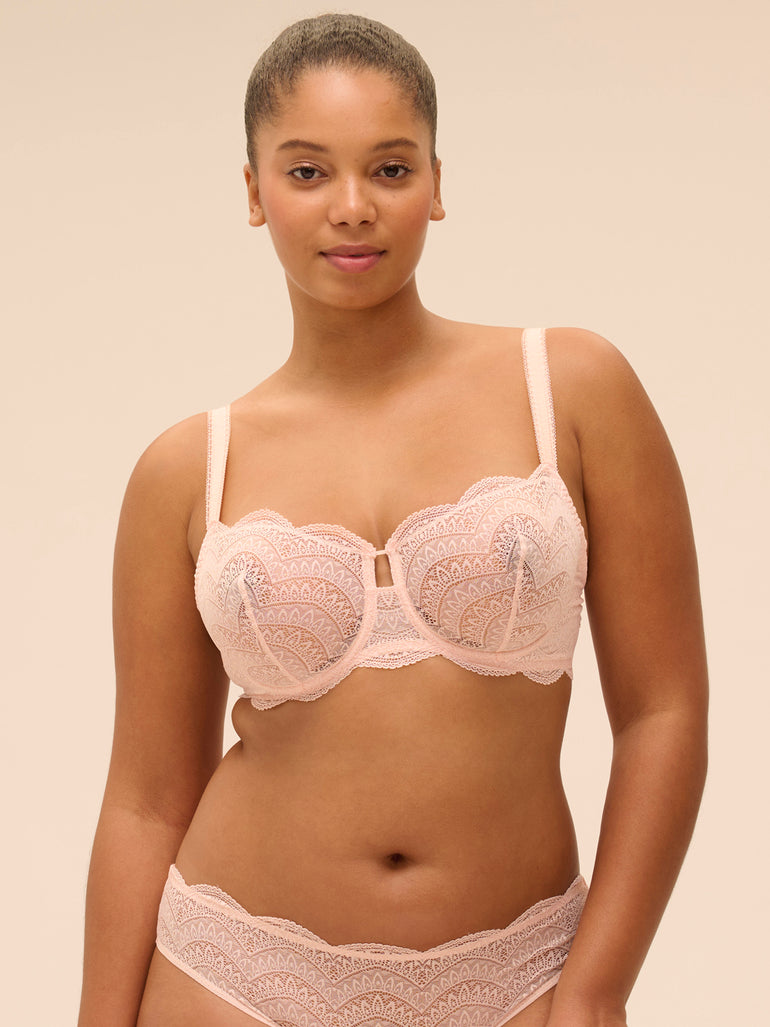 Half cup bra - Petal Powder