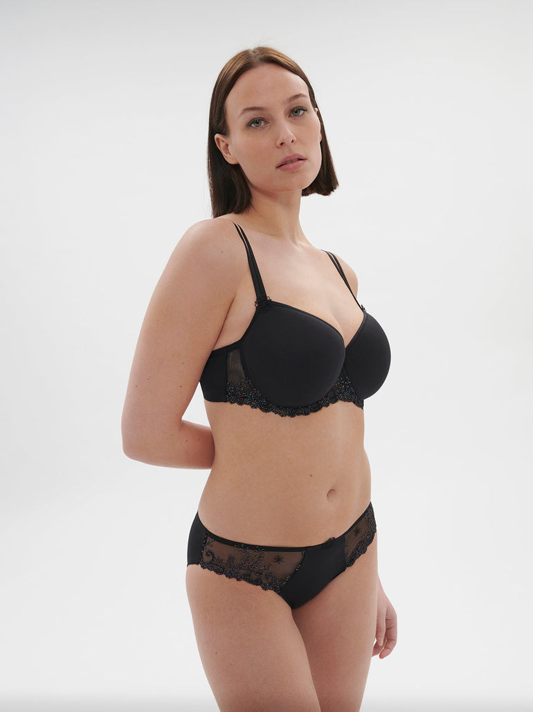 Squared neckline spacer bra - Gem Black