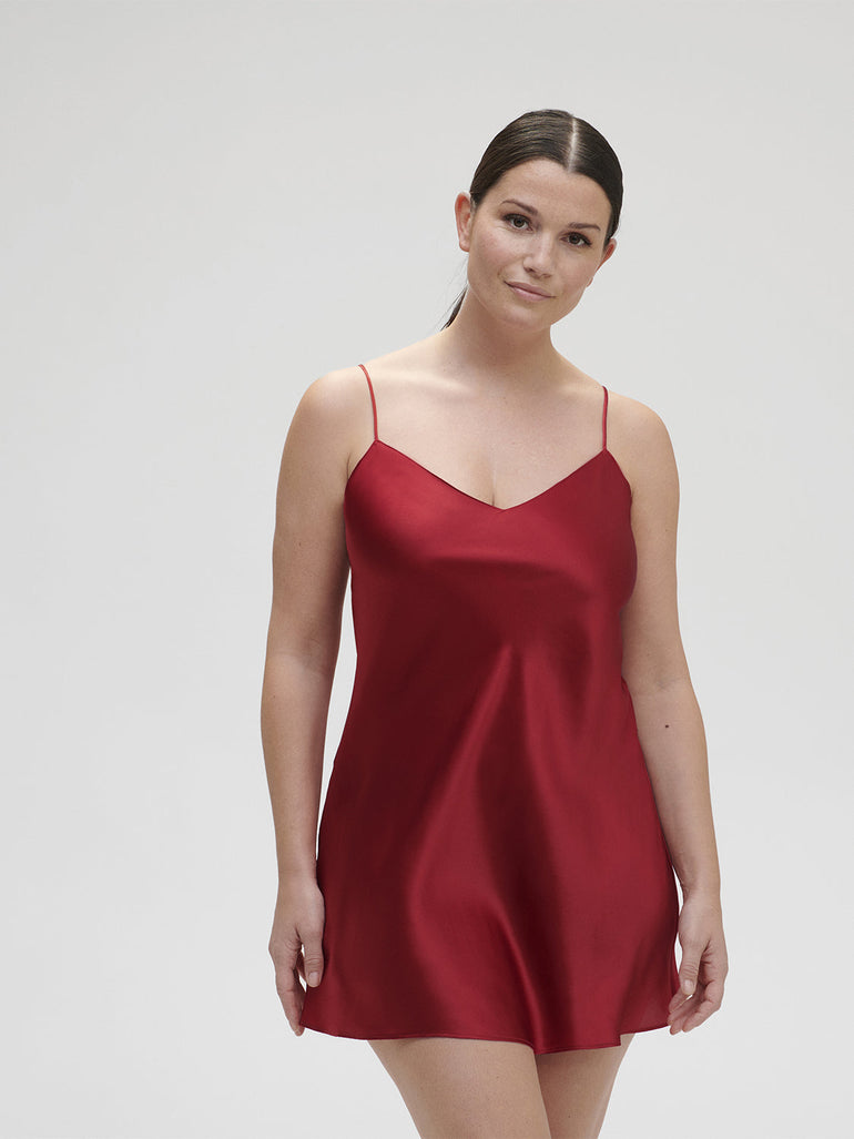 Dream Silk Dress - Tango Red