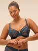 Plunging underwired bra - Prestige Blue