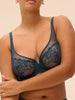 Plunging underwired bra - Prestige Blue