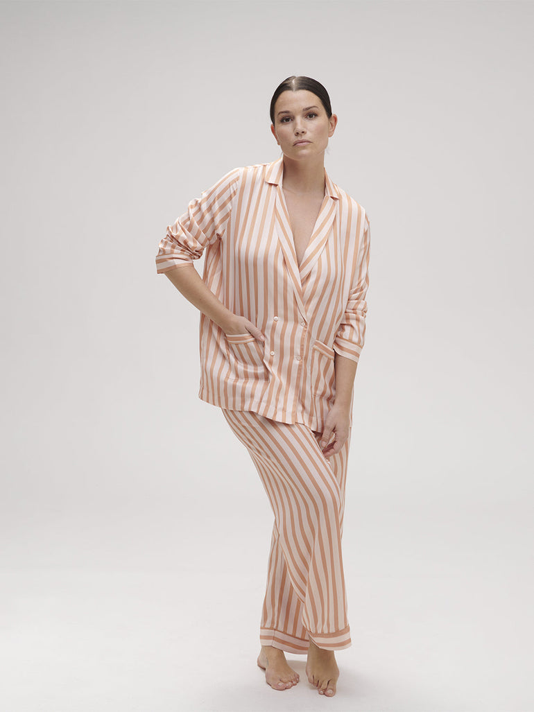 Caprice Long Sleeve Top - Peach Nights