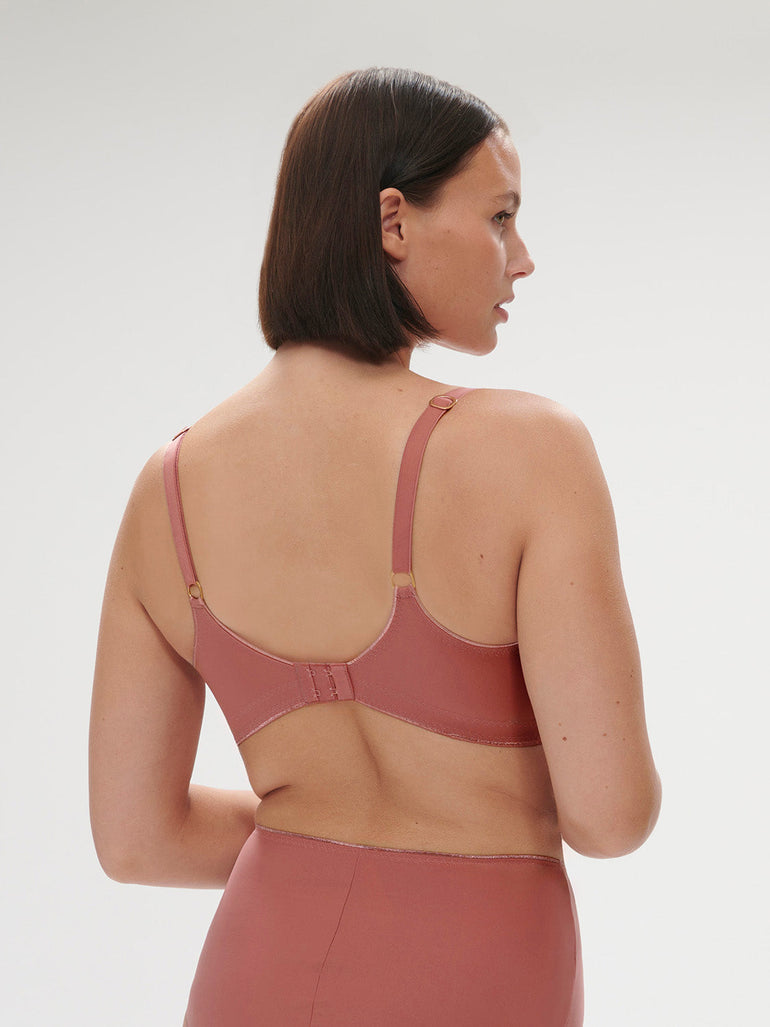Plunging underwired bra - Lychee