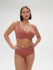 Plunging underwired bra - Lychee