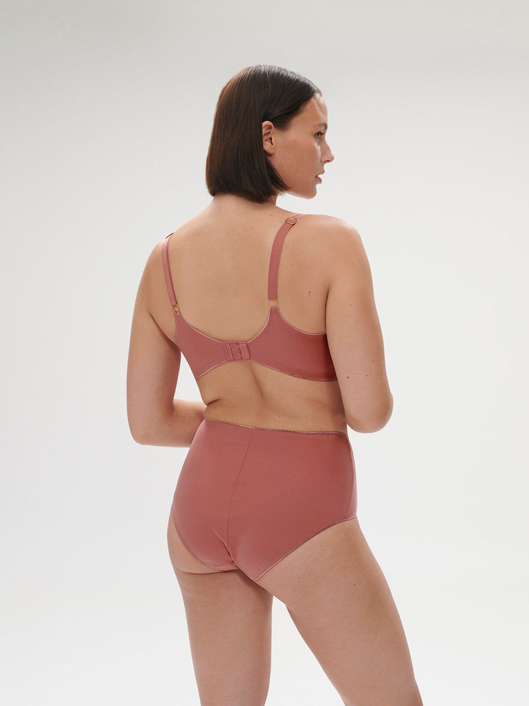 Plunging underwired bra - Lychee