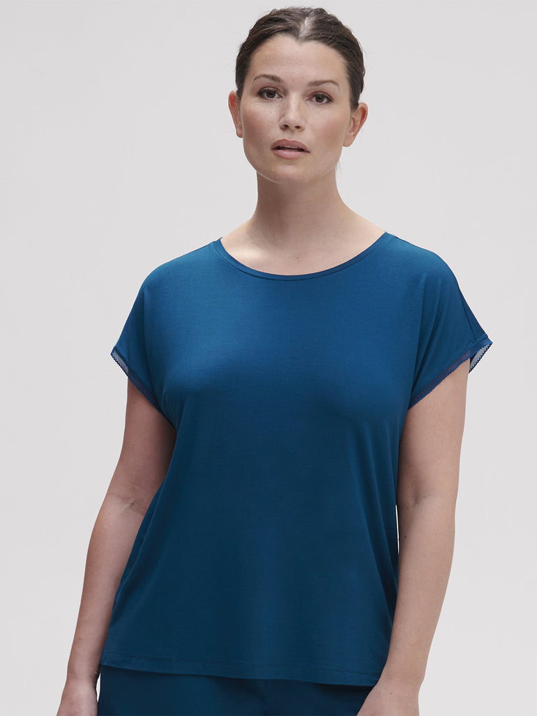 Aurore Short Sleeve Top - Poseidon Blue