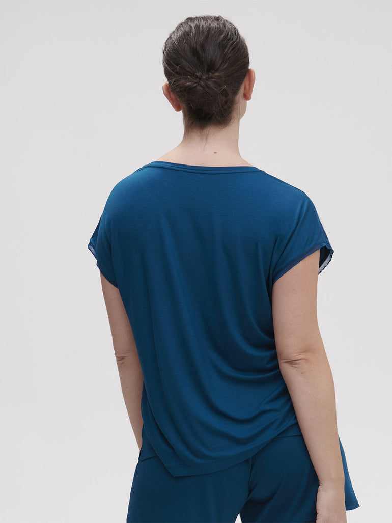 Aurore Short Sleeve Top - Poseidon Blue