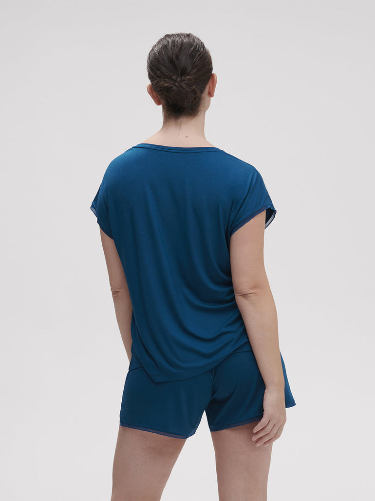Aurore Short Sleeve Top - Poseidon Blue