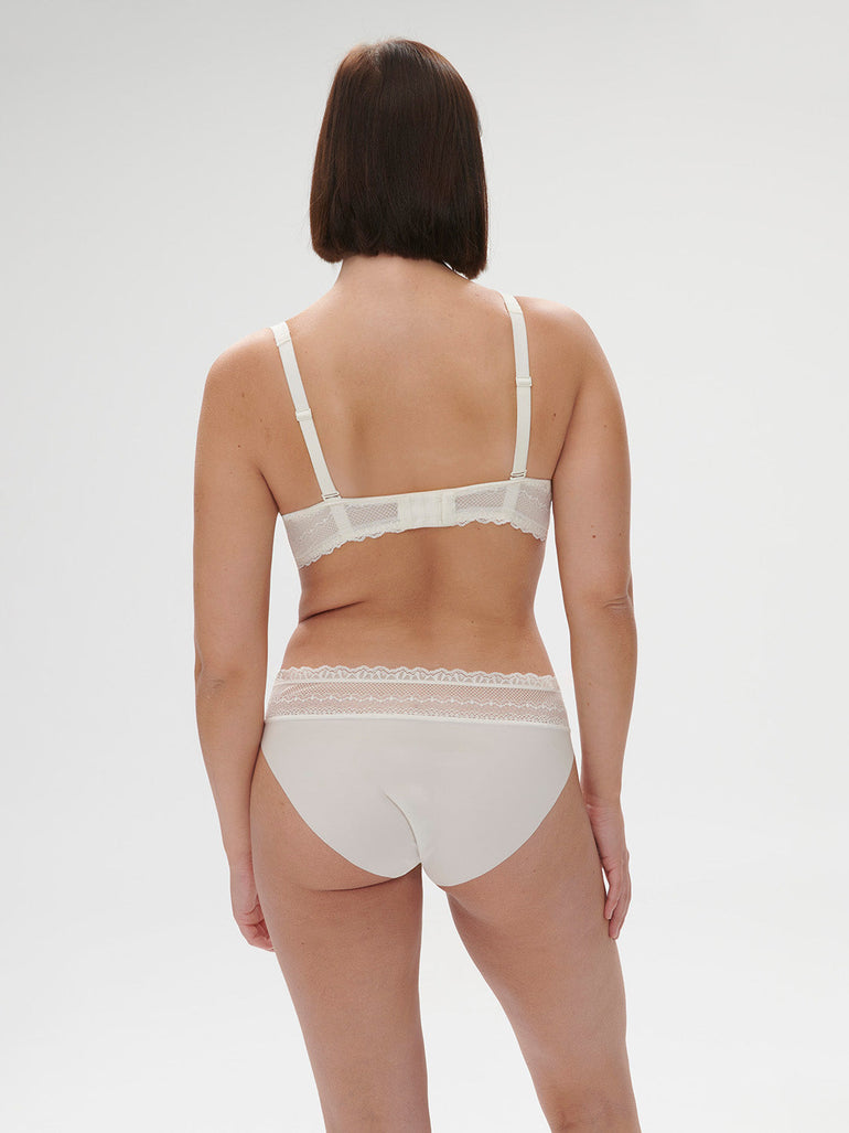 Plunging underwired bra - Natural