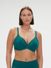 Plunging underwired bra - BLUE
