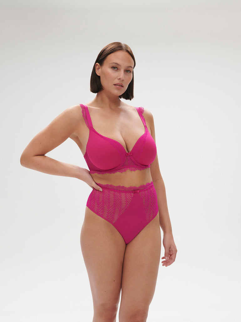 Spacer plunge bra - Hibiscus Pink