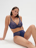 Plunging underwired bra - Midnight
