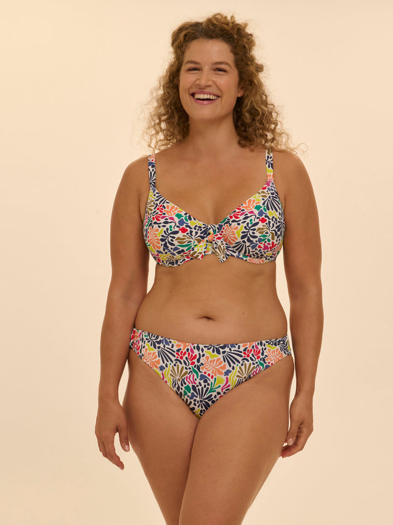 Underwired bikini top - Tropico white print