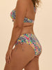 High-waist retro bikini brief - Tropico white print