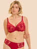 Plunging underwired bra - Opera Red
