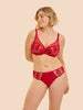 Plunging underwired bra - Opera Red