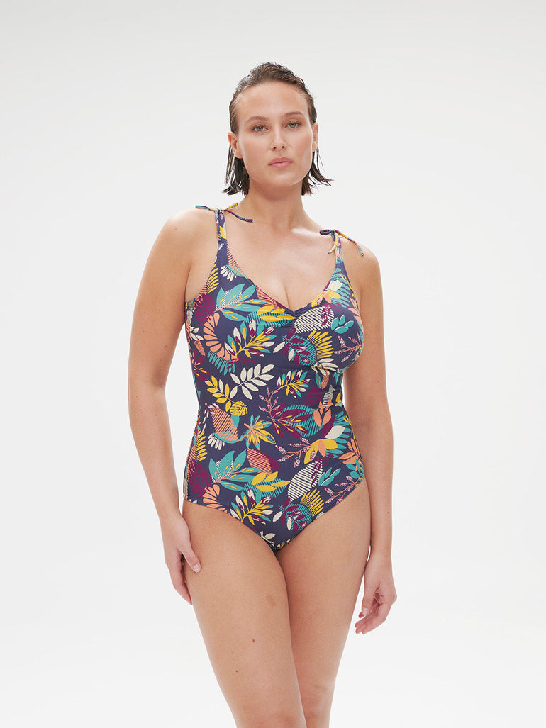Wireless Molded One-Piece - Seaside Blue Print