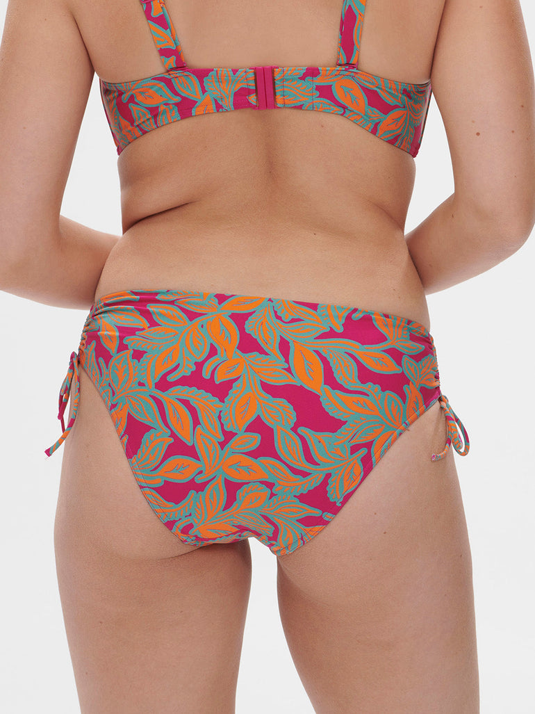 High-waist bikini brief - Menara Pink Print