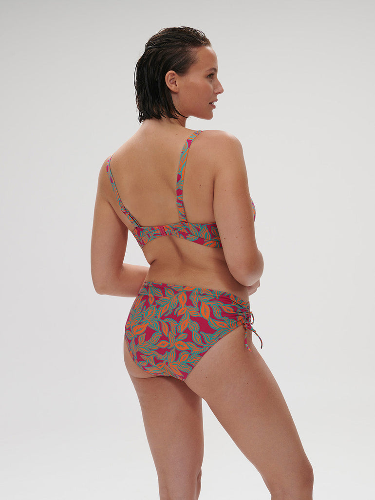 High-waist bikini brief - Menara Pink Print