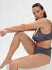 High-waist bikini brief - Lurex Midnight