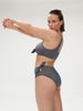 High-waist bikini brief - Lurex Midnight