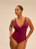 Underwired one-piece swimsuit - Cranberry