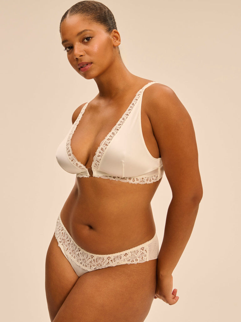 Soft cup triangle bra - Natural