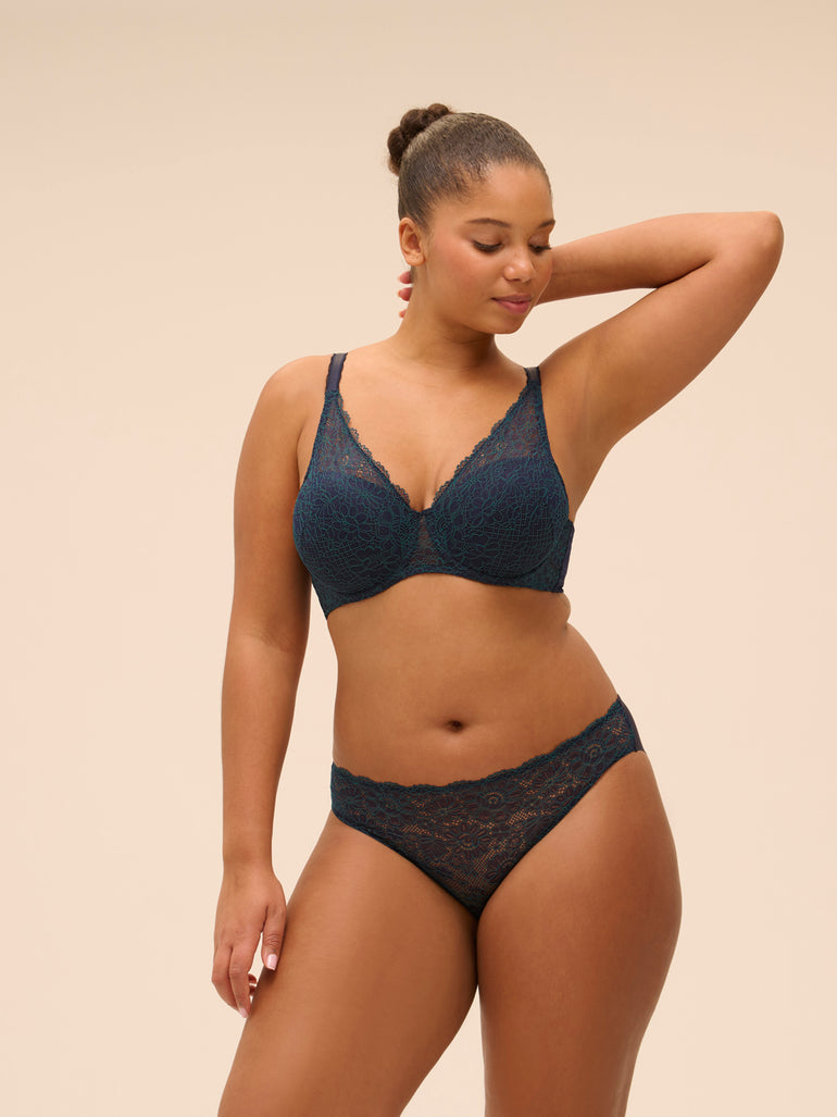 Squared neckline spacer bra - Sapphire