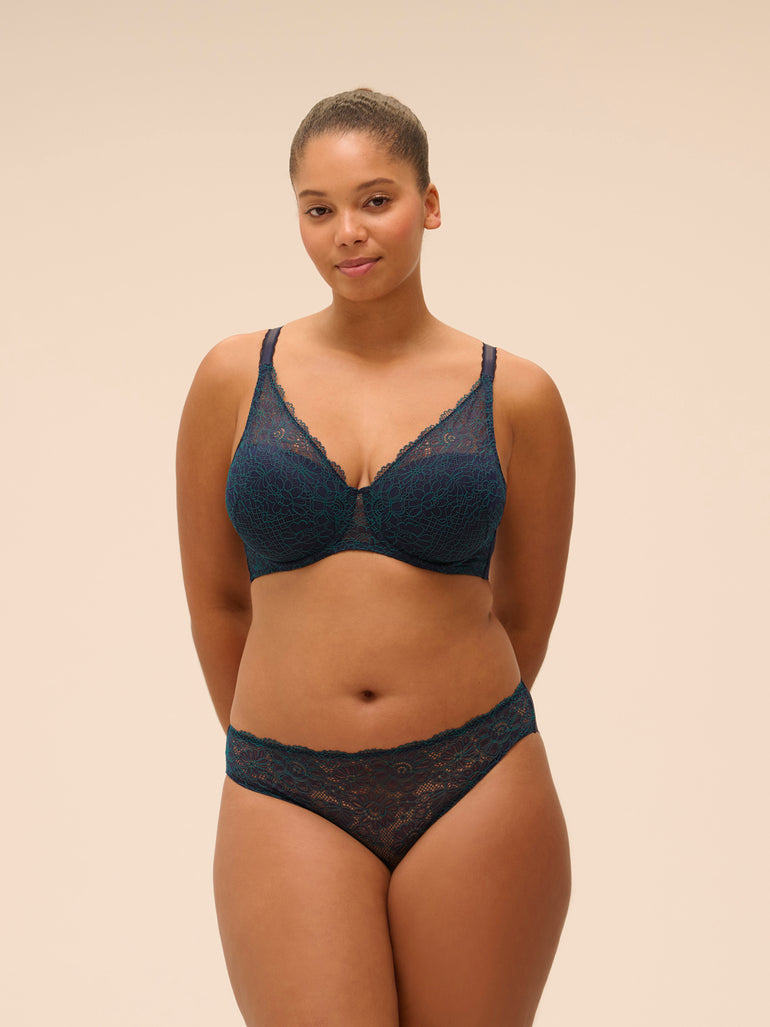 Squared neckline spacer bra - Sapphire