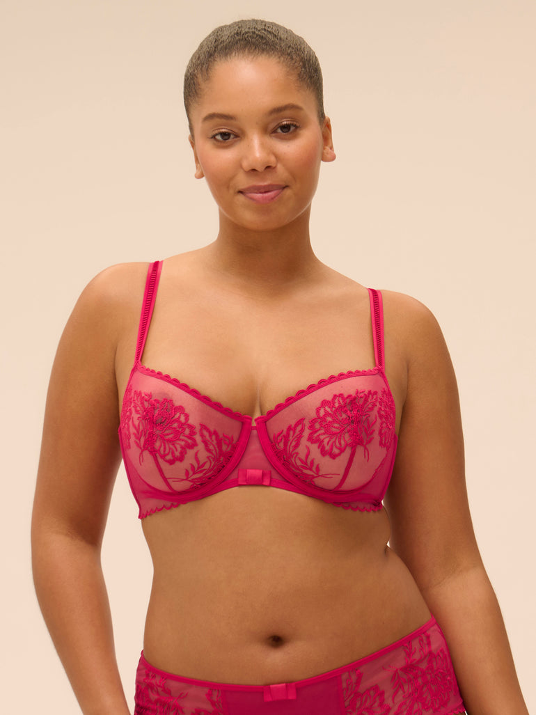 Half cup bra - Cranberry
