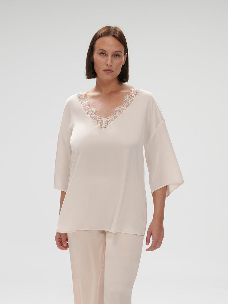 3/4 Sleeve Top - Sakura pink