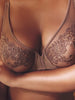 Plunging underwired bra - Tender Brown