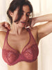 Plunging underwired bra - Rose sandalwood